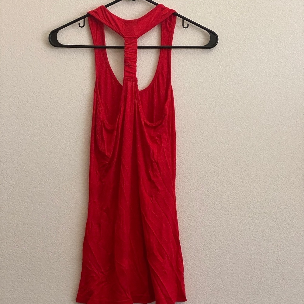 NEW Red Super Soft Bungee Racerback Swim Cover Up Tank Top Small S - Picture 2 of 2